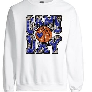 White basketball Game Day Sweatshirt